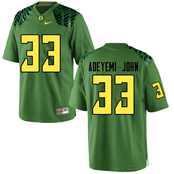 Men #33 Jordan Adeyemi-John Oregn Ducks College Football Jerseys Sale-Apple Green - Click Image to Close